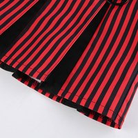 Vintage 90s Red Plaid Striped Pleated Low Waisted Skirt Academia E-Girl Kawaii Korean Japanese Harajuku Streetwear - Thumbnail 6