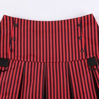 Vintage 90s Red Plaid Striped Pleated Low Waisted Skirt Academia E-Girl Kawaii Korean Japanese Harajuku Streetwear - Thumbnail 7