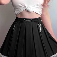 Sweet Lace Pleated School Girl Skirt High Waisted E-Girl Kawaii Korean Japanese Harajuku Streetwear - Thumbnail 8
