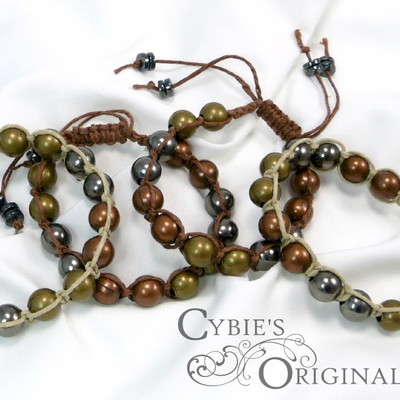 Heavy metal and hemp bracelet