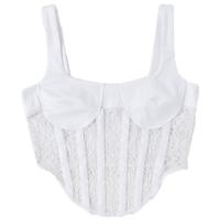 Sling Halter Sexy Lace Stitching Slim Tank Top - Thumbnail 3