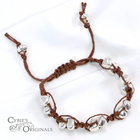 Silver nugget with brown hemp - Thumbnail 1