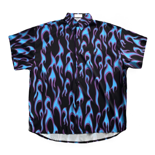 Free Shipping-PURPLE FLAME SHIRT