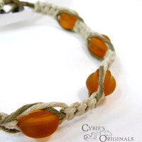 Frosted Amber hemp bracelet - Thumbnail 1