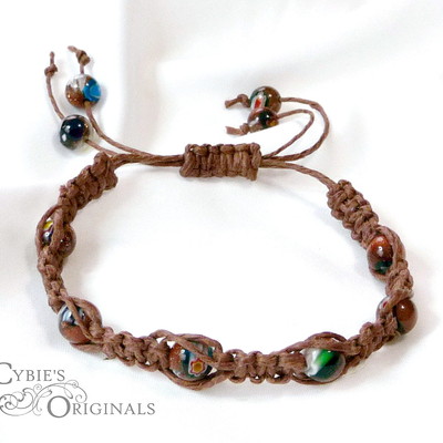 Sparkly swirled hemp bracelet - Thumbnail 3