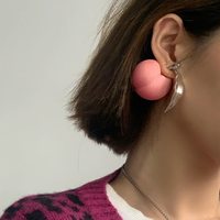 Cute Sweet Peach Exaggeration Stud Earrings  - Thumbnail 1