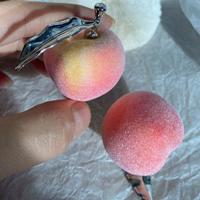 Cute Sweet Peach Exaggeration Stud Earrings  - Thumbnail 2