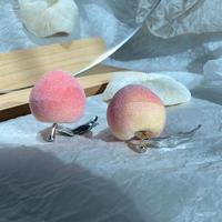 Cute Sweet Peach Exaggeration Stud Earrings  - Thumbnail 3