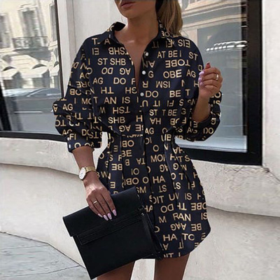Fashion sexy letter long sleeve dress - Thumbnail 3