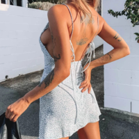 Sexy Printed Sling Floral Dress - Thumbnail 1