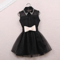 Fashion Bow Belt Sleeveless Dress - Thumbnail 1