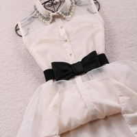 Fashion Bow Belt Sleeveless Dress - Thumbnail 4