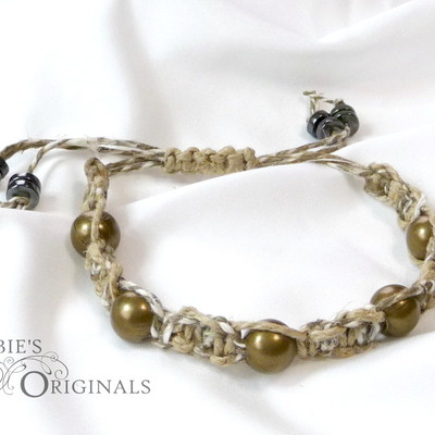 Heavy beaded simple hemp bracelet