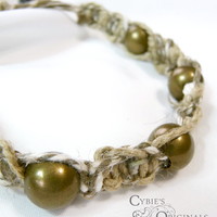 Heavy beaded simple hemp bracelet - Thumbnail 1