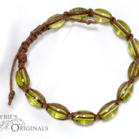 Green splatter hemp bracelet - Thumbnail 1