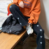 Love Heart Jeans Denim Pants - Thumbnail 4