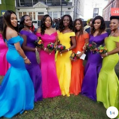 Off the shoulder bridesmaid dresses mermaid  - Thumbnail 4