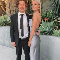 Sheath Cowl Neck Grey Silk Satin Long Prom Dresses - Thumbnail 1