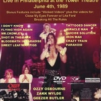 OZZY OSBOURNE PHILADELPHIA 1989 DVD - Thumbnail 1