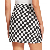 CHECKERBOARD ZIP UP SKIRT  - Thumbnail 4