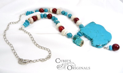 Turquoise Magnesite & Red Coral