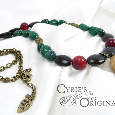 Budda coral and jade necklace