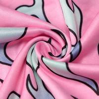 Sexy Pink Fire Flame Print Hollow Cut Out Long Sleeve Mini Dress Ruched Bodycon Club Party Summer E-Girl Kawaii Korean Japanese Harajuku Streetwear - Thumbnail 7