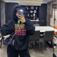 Cute Pink Love Heart Good For U Oversized Hoodie Sweatshirt Long Sleeve Pullover Jumper Sweater E-Girl Kawaii Korean Japanese Harajuku Streetwear - Thumbnail 3