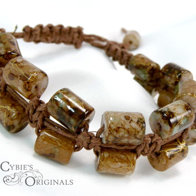 Double barrel beaded and hemp bracelet - Thumbnail 5