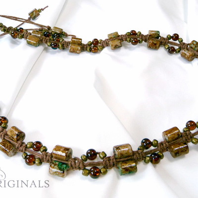 Double barrel macrame necklace - Thumbnail 5