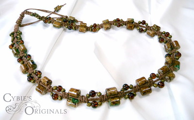 Double Barrel macrame necklace