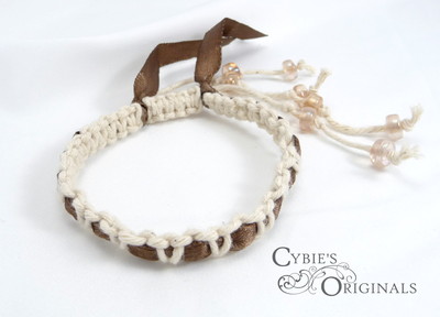 Cotton cord and lace macrame bracelet
