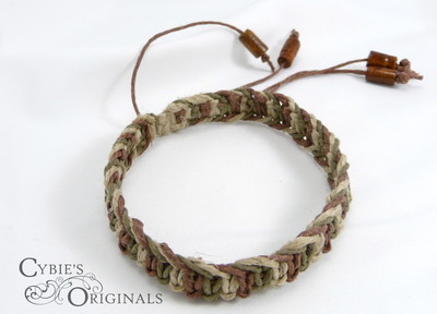 Three tone hemp bracelet