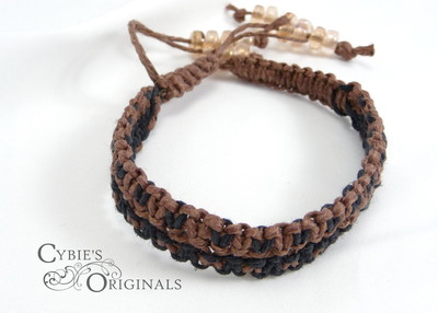 Black and brown double hemp bracelet