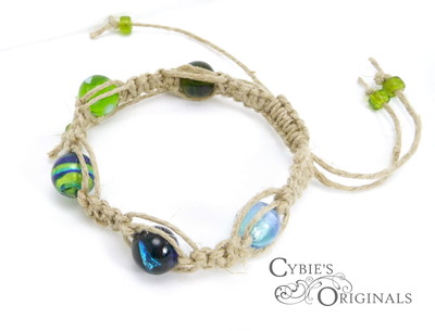 Blue Green Hemp Bracelet