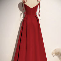 Simple velvet long A line prom dress evening dress - Thumbnail 4