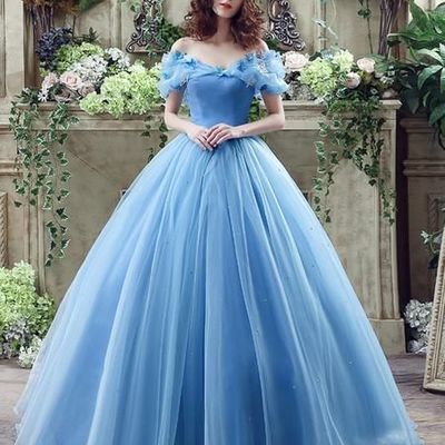 Blue princess off shoulder a-line long evening prom dresses, cheap sweet 16 dresses