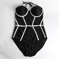 Slim Sexy One-Piece Triangle Swimsuit - Thumbnail 1