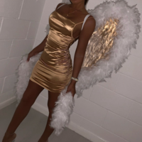 Solid Color Sling Sexy Sleeveless Dress - Thumbnail 5