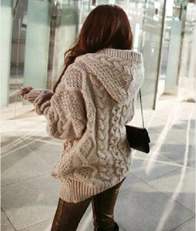 Loose Long Sleeve Knit Cardigan Sweater Jacket