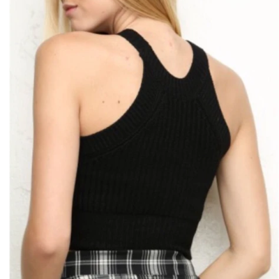 Casual sleeveless sling knit vest tops