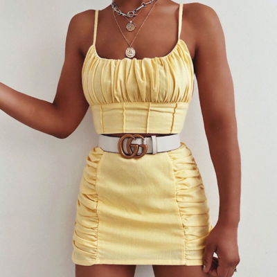 Women's sexy sling sleeveless vest and hip suit dress - Thumbnail 5