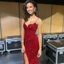 Red Mermaid Sparkly Sequins Long Prom Dresses with Slit-1