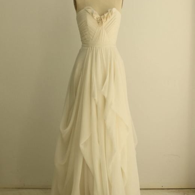 Sweetheart bridal dress,simple bridal dress,elegant prom dress,942