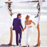 Two Pieces Bridal Dress with Half Open Back,Lace Wedding Dress,Custom Made Prom Dress,943 - Thumbnail 1