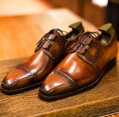 Customize Two Tone Chukka cap toe Men's Leather Shoes