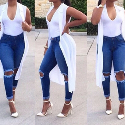 Sexy fashion blue jeans