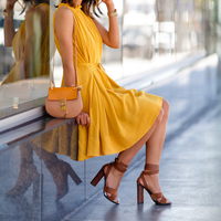 Sexy Round Neck Sleeveless Dress - Thumbnail 3