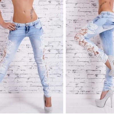 Embroidered design sexy jeans