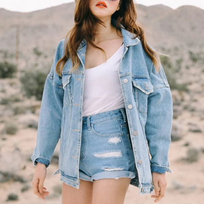 Long sleeve fashion denim coat